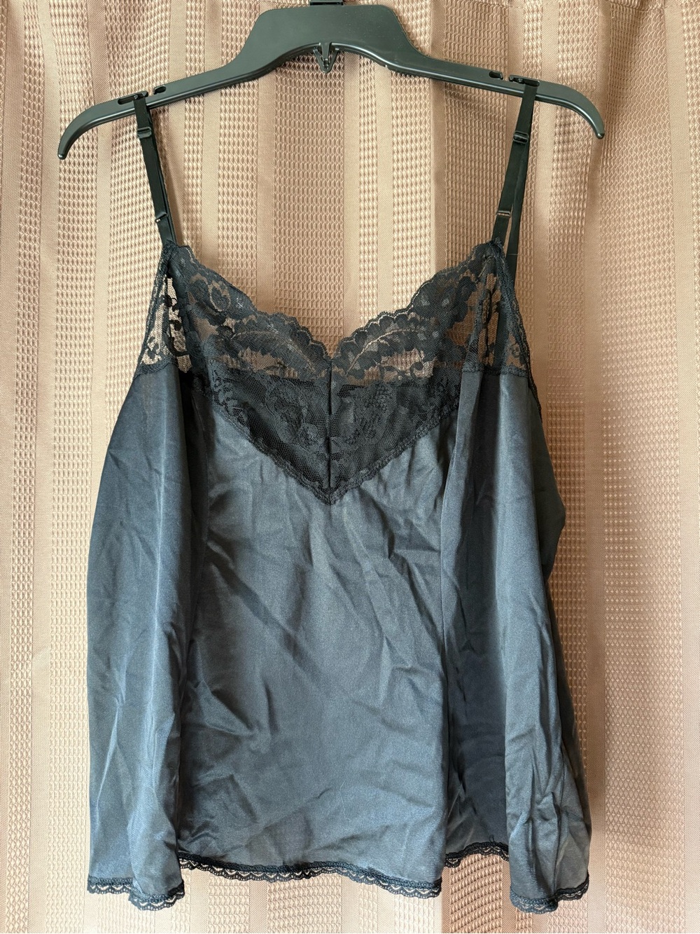 Black Lace-Trim Satin Cami Top - Women Intimates